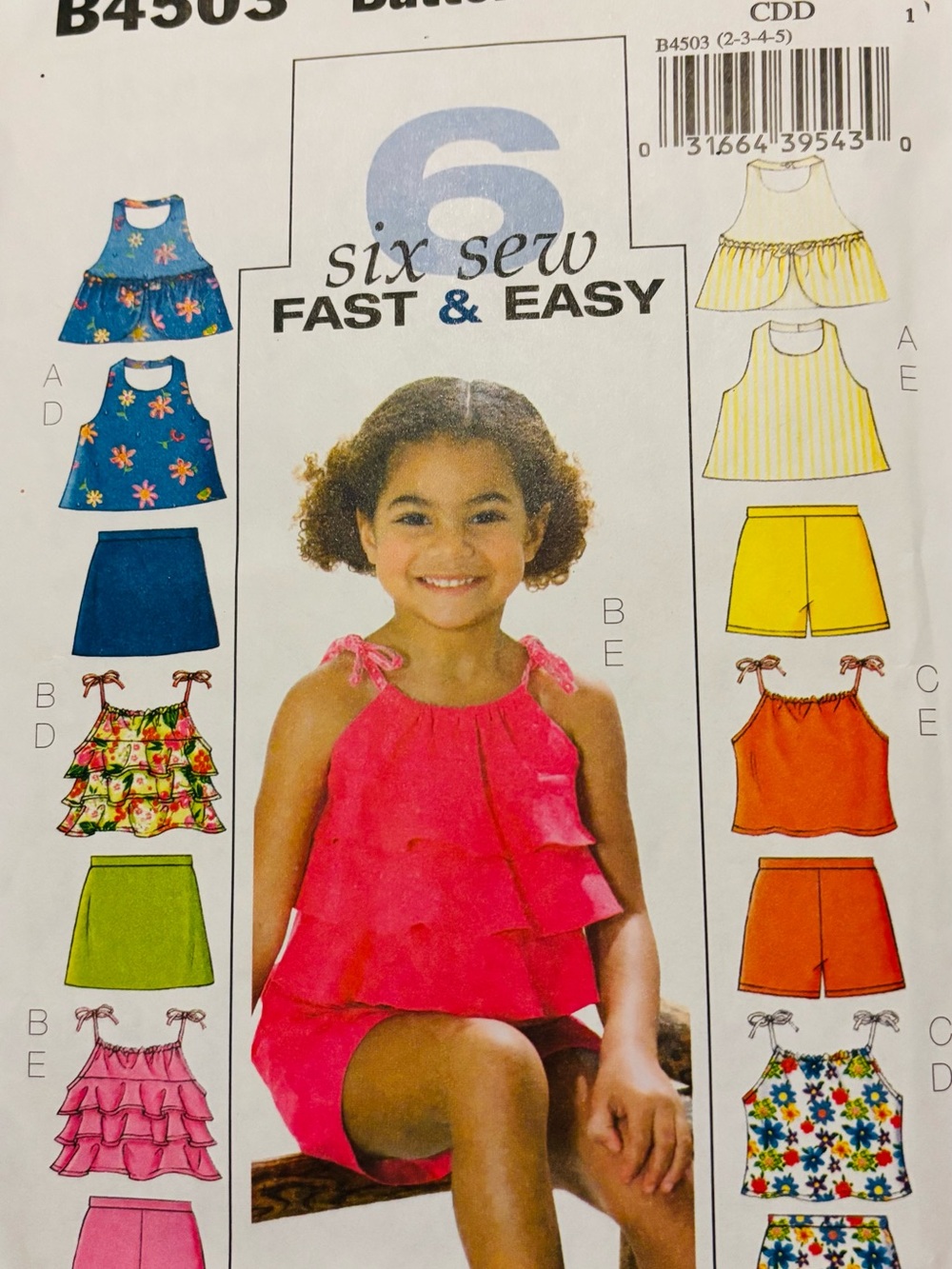 Vintage Butterick B4503 Top Skort Short  Set Sizes 2-5 Uncut
